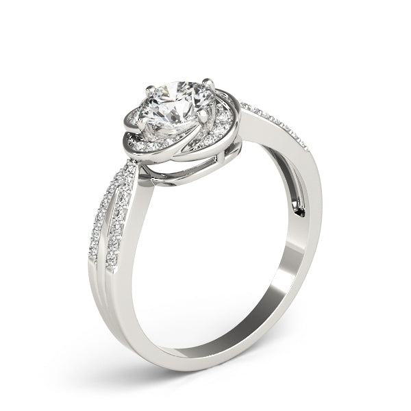 Multirow Twisted Halo Engagement Ring