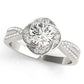 Multirow Twisted Halo Engagement Ring