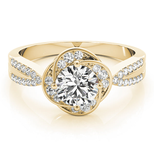 Multirow Twisted Halo Engagement Ring