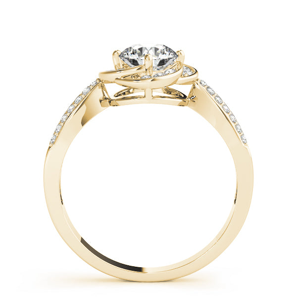 Multirow Twisted Halo Engagement Ring