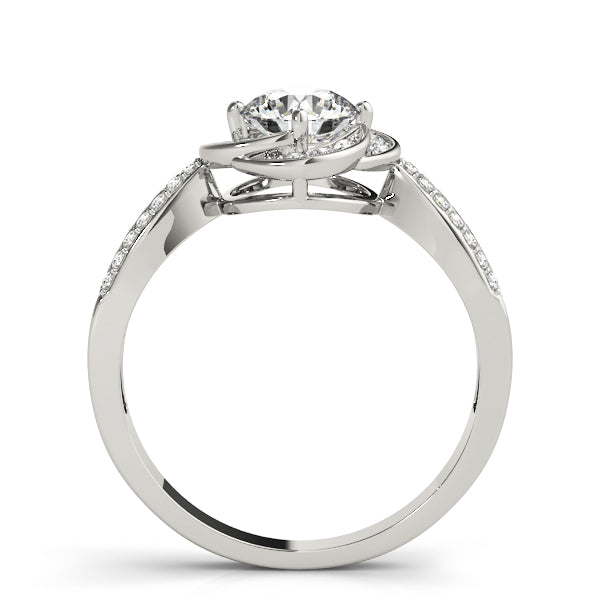 Multirow Twisted Halo Engagement Ring
