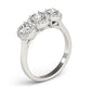 3-Stone Round Halo Engagement Ring