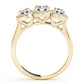 3-Stone Round Halo Engagement Ring