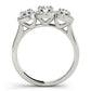 3-Stone Round Halo Engagement Ring