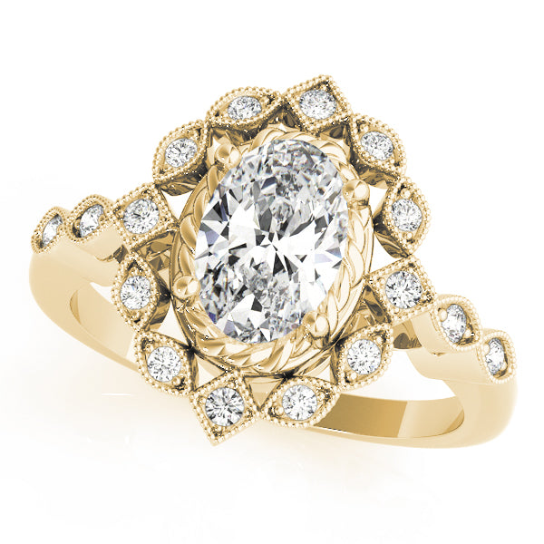 Oval Halo Vintage Engagement Ring