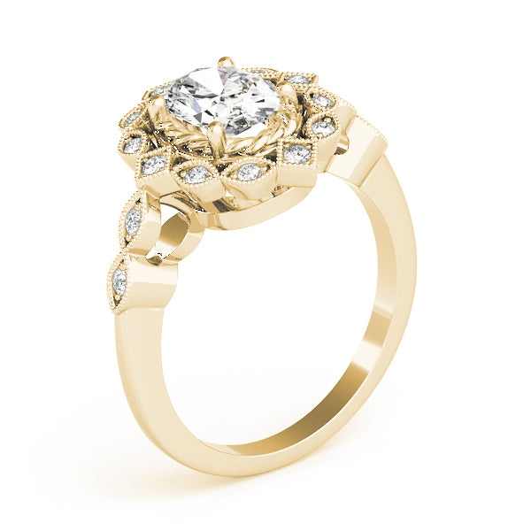 Oval Halo Vintage Engagement Ring