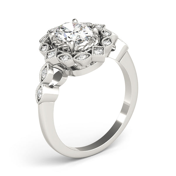 Oval Halo Vintage Engagement Ring