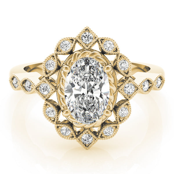 Oval Halo Vintage Engagement Ring
