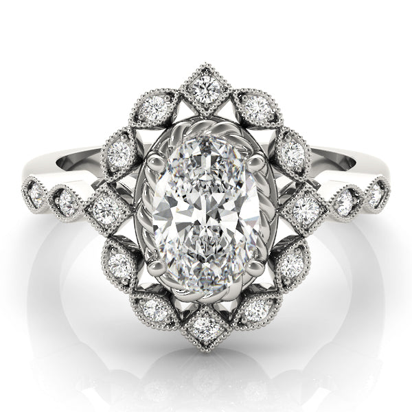 Oval Halo Vintage Engagement Ring