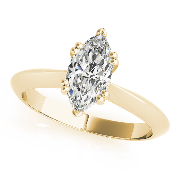 Double Prong Marquise Engagement Ring