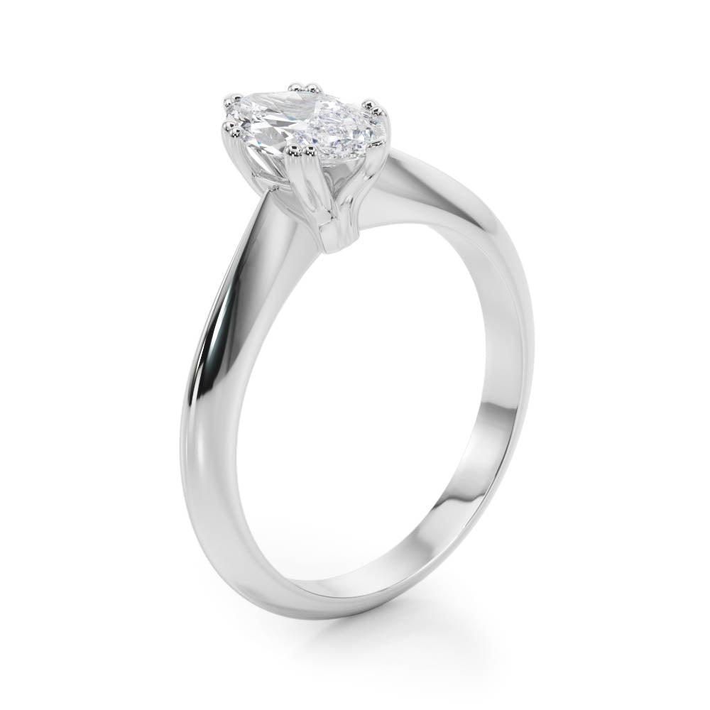 Double Prong Marquise Engagement Ring