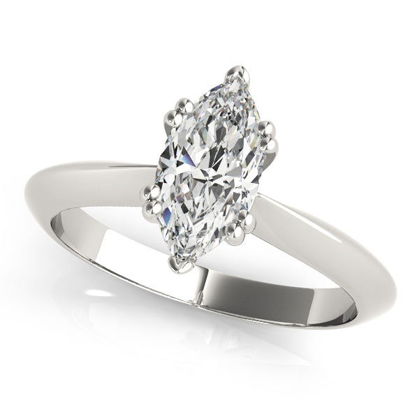 Double Prong Marquise Engagement Ring