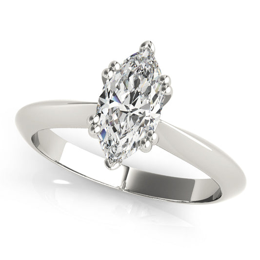 Double Prong Marquise Engagement Ring