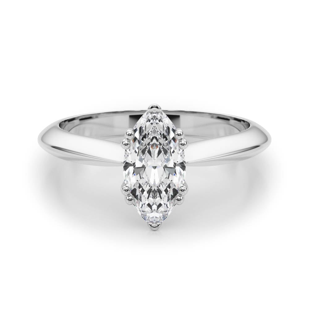 Double Prong Marquise Engagement Ring