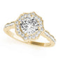 Scalloped Cushion Halo Ring
