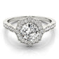 Scalloped Cushion Halo Ring