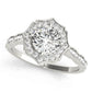 Scalloped Cushion Halo Ring