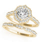 Scalloped Cushion Halo Ring