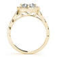 Scalloped Cushion Halo Ring