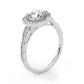 Scalloped Halo Single Row Engagement Rings