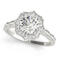 Scalloped Halo Single Row Engagement Rings