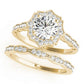 Scalloped Halo Single Row Engagement Rings