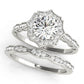 Scalloped Halo Single Row Engagement Rings