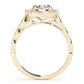Scalloped Halo Single Row Engagement Rings