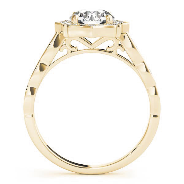 Scalloped Halo Single Row Engagement Rings