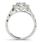 Scalloped Halo Single Row Engagement Rings