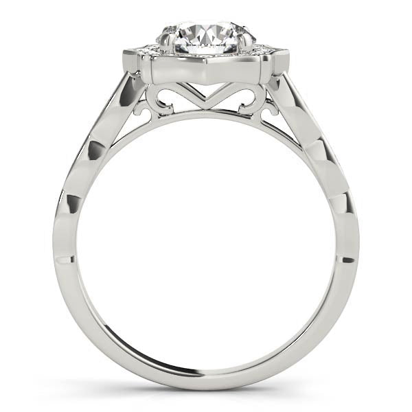 Scalloped Halo Single Row Engagement Rings