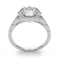 Scalloped Halo Single Row Engagement Rings