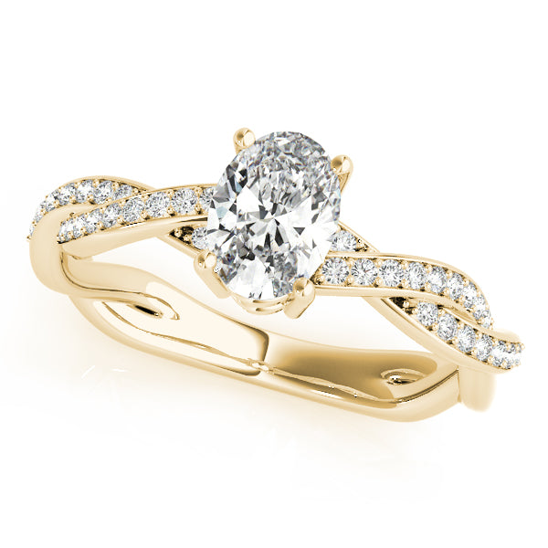 Double Row Twisted Shank Engagement Ring