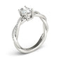 Double Row Twisted Shank Engagement Ring