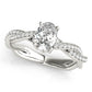 Double Row Twisted Shank Engagement Ring