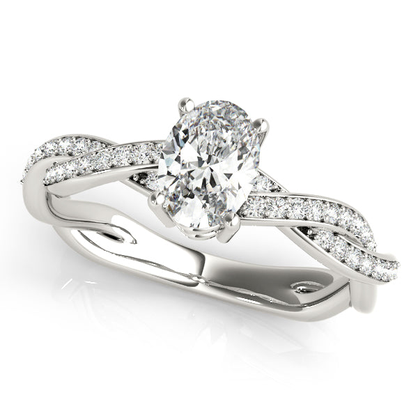 Double Row Twisted Shank Engagement Ring