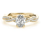 Double Row Twisted Shank Engagement Ring