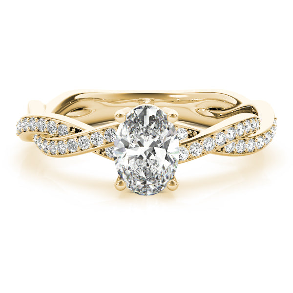 Double Row Twisted Shank Engagement Ring