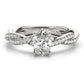 Double Row Twisted Shank Engagement Ring