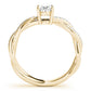 Double Row Twisted Shank Engagement Ring
