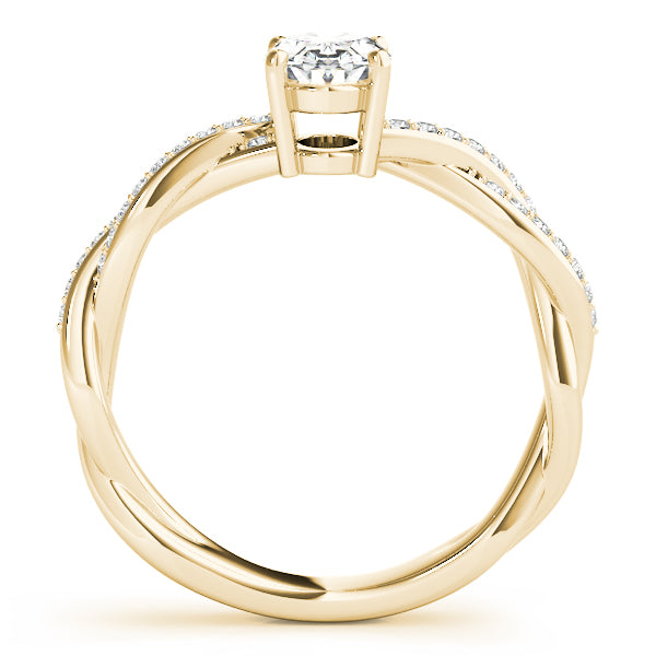 Double Row Twisted Shank Engagement Ring