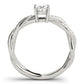 Double Row Twisted Shank Engagement Ring