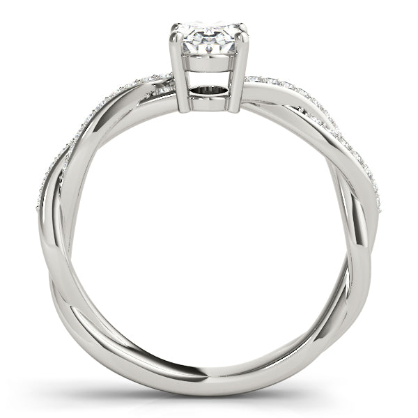 Double Row Twisted Shank Engagement Ring