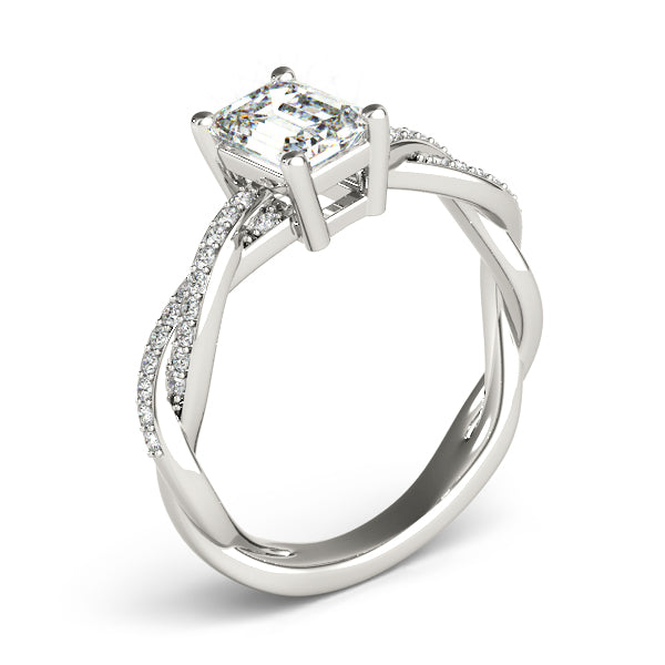 Emerald-Cut Braided Shank Multi-Row Engagement Rings