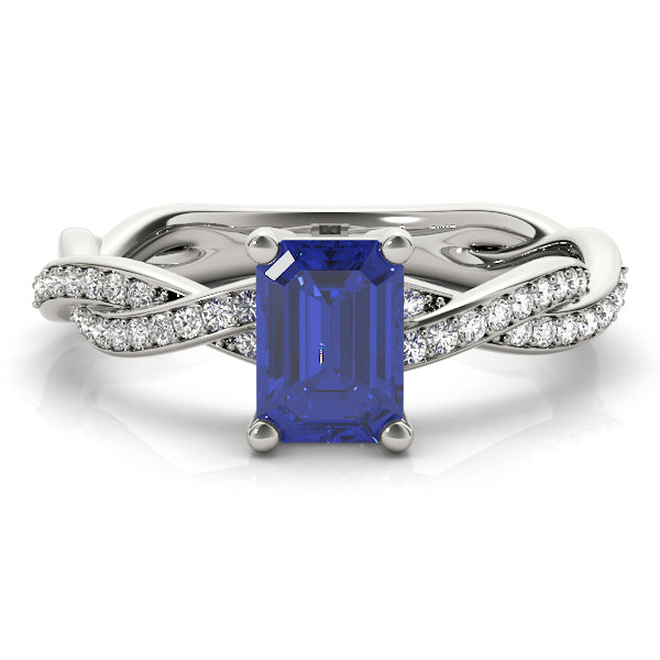 Emerald-Cut Braided Shank Multi-Row Engagement Rings
