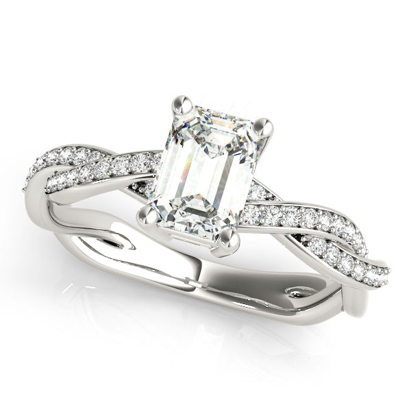 Emerald-Cut Braided Shank Multi-Row Engagement Rings