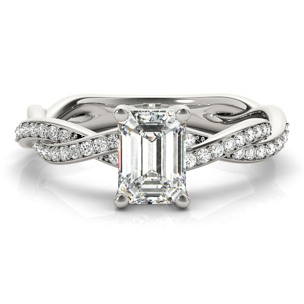 Emerald-Cut Braided Shank Multi-Row Engagement Rings
