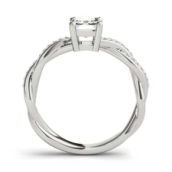 Emerald-Cut Braided Shank Multi-Row Engagement Rings