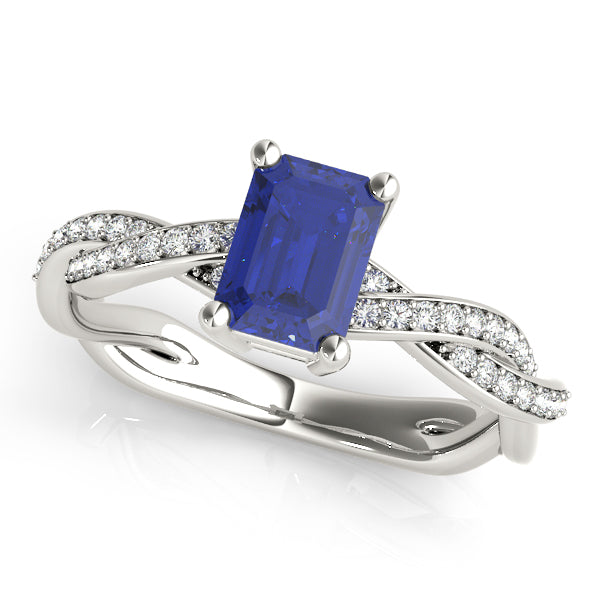 Emerald-Cut Braided Shank Multi-Row Engagement Rings