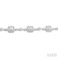 1/6 Ctw Square Shape Round Cut Diamond Bracelet in Sterling Silver